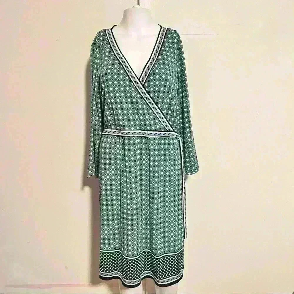 Max Studio Green Blue Geometric Dress